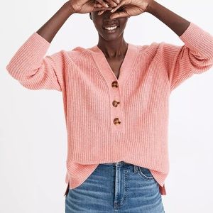 NWT MADEWELL WATERMELON SUGAR RIBBED LYLE HENLEY SWEATER